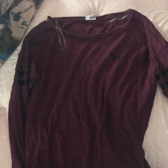 Tops - PINK Victoria Secret burgundy long sleeve shirt